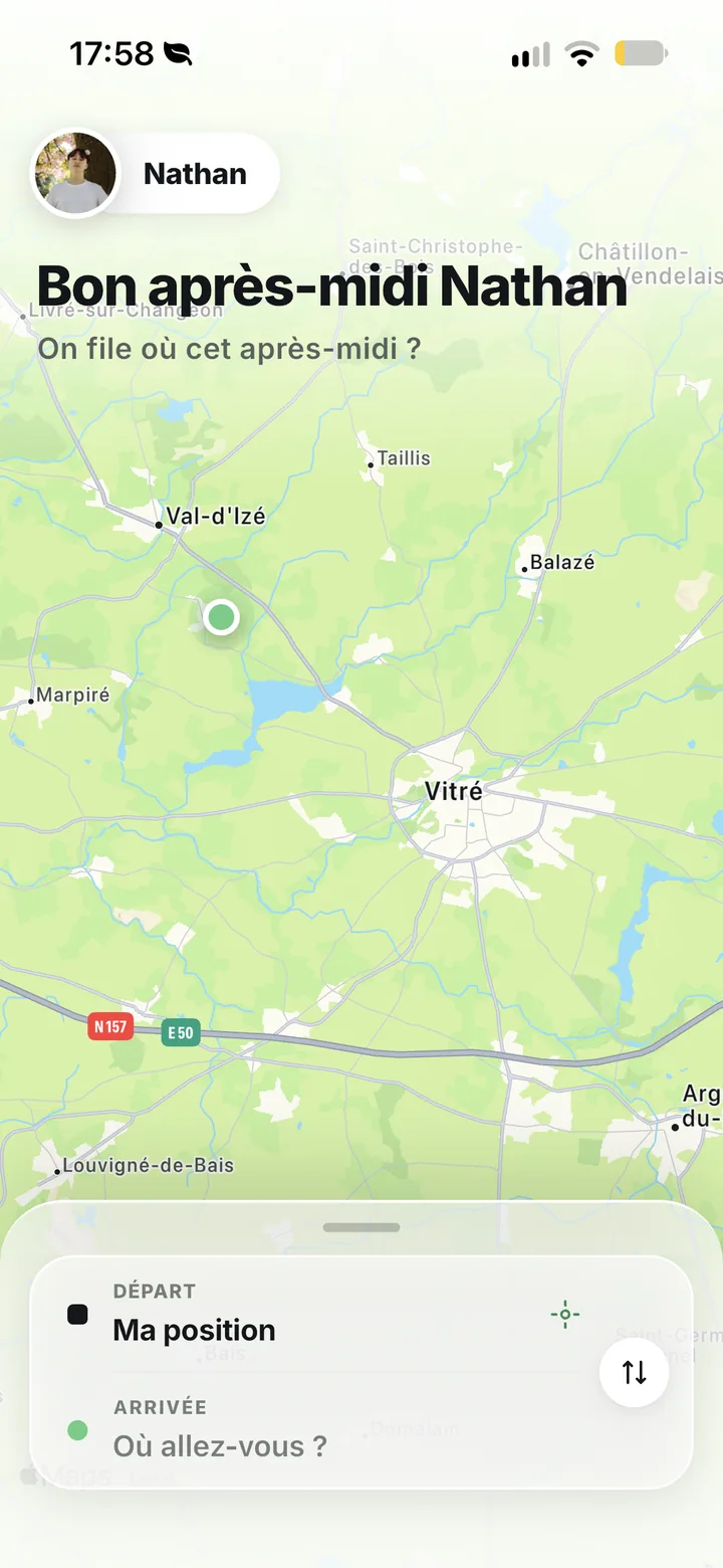 Accueil de l’application Wyvo sur Android